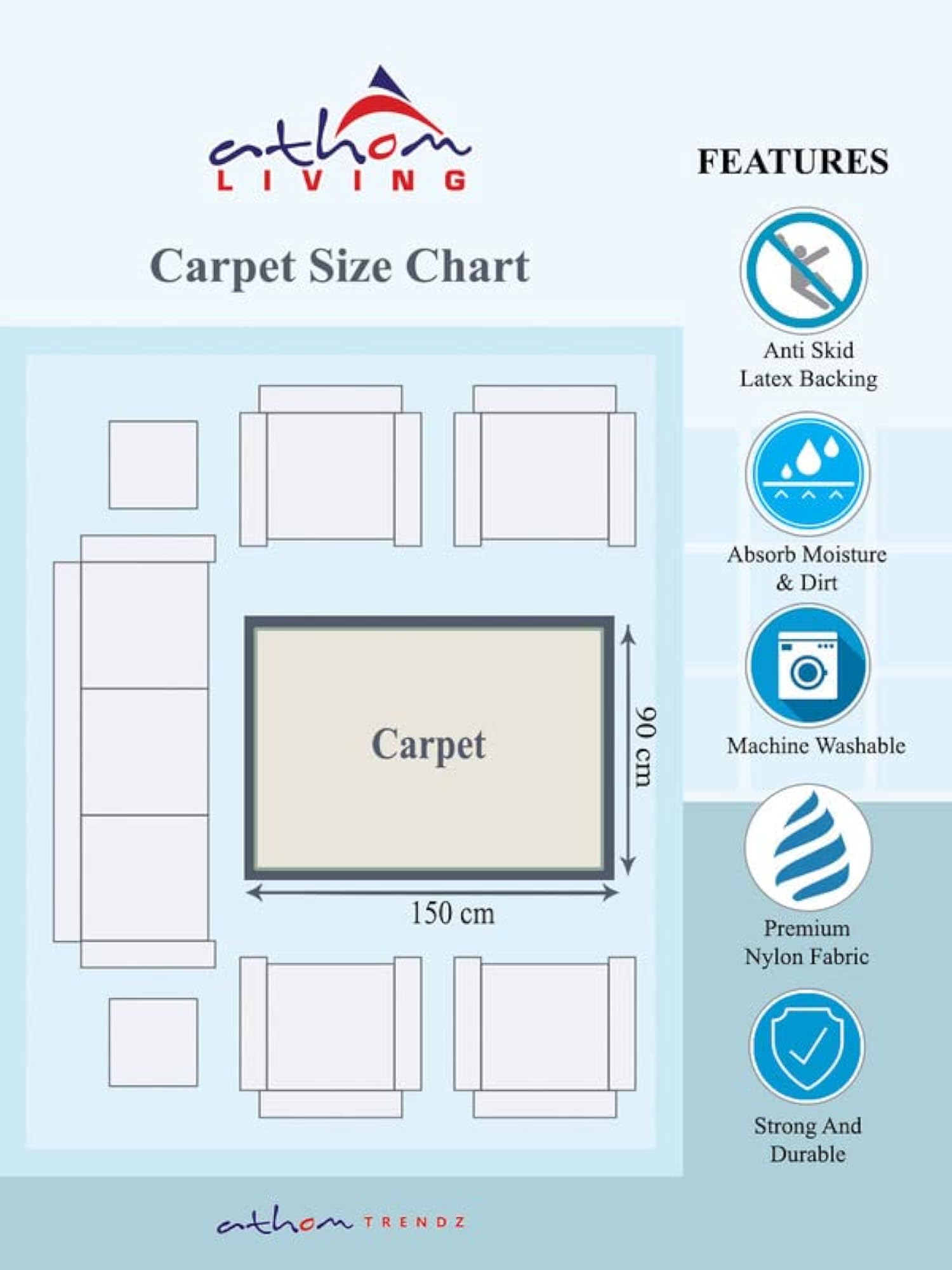 Durable Anti-Skid Nylon Carpet, Stylish Design