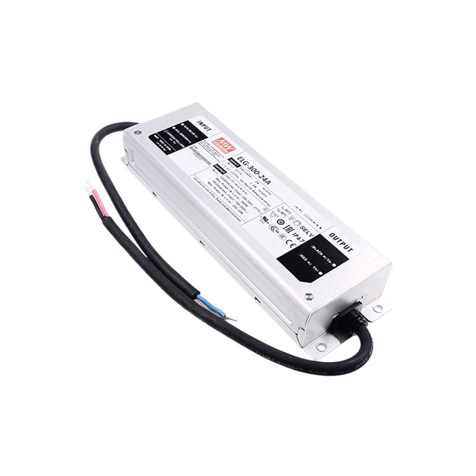 ELG-300-24A 300W 24V Fuente de alimentación LED 110V/220V CA a CC 12.5A Impermeable IP67 Meanwell Controlador Ajustable