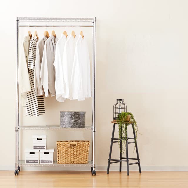 3ベーシックハンガー ラック金属製クローゼット収納延長可能