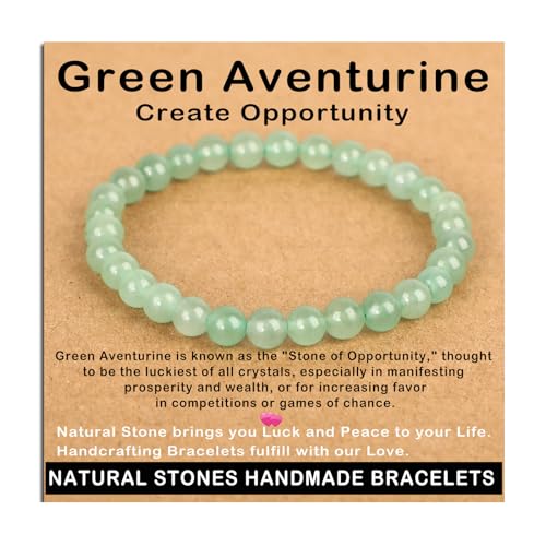 AD Beads Handmade Gemstone Stretch Elastic Bracelet Crystal Healing Reiki