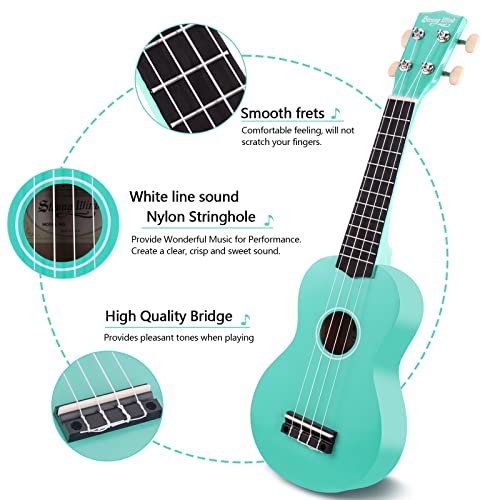 strong wind soprano ukulele 21 inch basswood ukeleles for beginners four strings hawaiian guitar christmas ukulele for adults teenagerslight blue