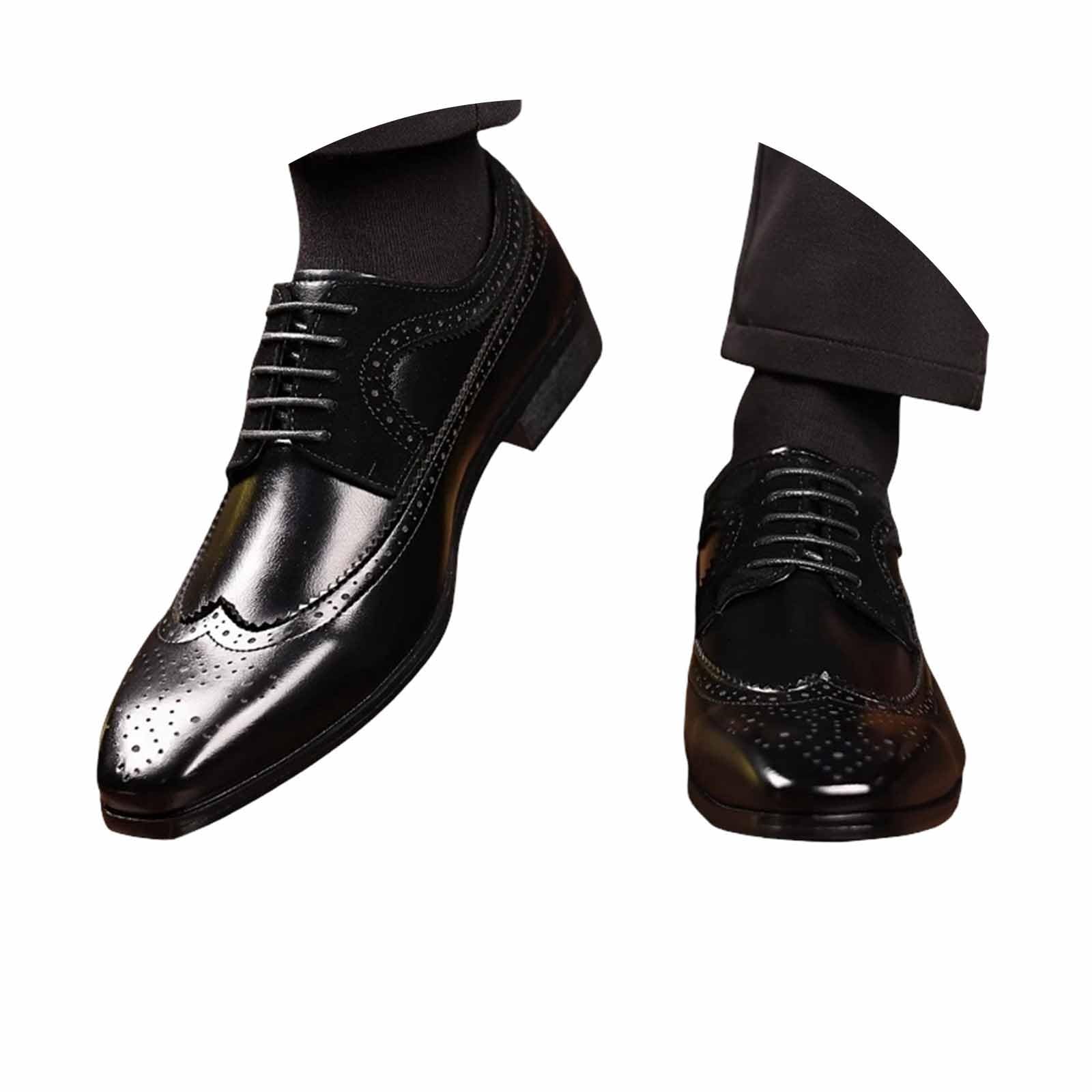 Eleganti Scarpe Nere con Fibbia, Classiche Scarpe Formali Stringate per Lavoro e Matrimoni, con Comfort Traspirante.
