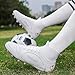 ESXGED Womens Comfy Soccer Boots Spike Shoes Mens Athletic Outdoor/Indoor Football Shoes Girls/Boys Running Walking Student Cleats Fashion Sneakers White Size 8.5w/7m