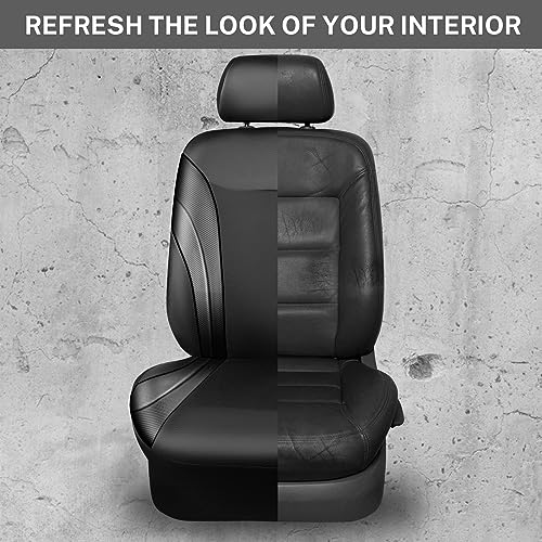 CAR PASS Premium Carbon Fiber Leather Car Seat Covers Full Set,Airbag Compatible,5mm Composite Sponge Inside,Sporty Universal Fit for SUV,Van,Sedan,Truck (Full Set,Black) - Image 6