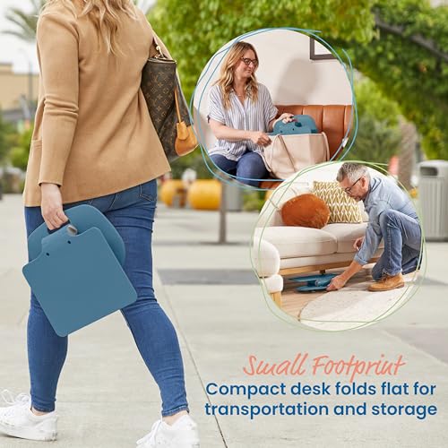 Image of ECR4Kids The Surf Folding Portable Activity Lap Desk, Adjustable, Flexible Seating, Peacock Blue
