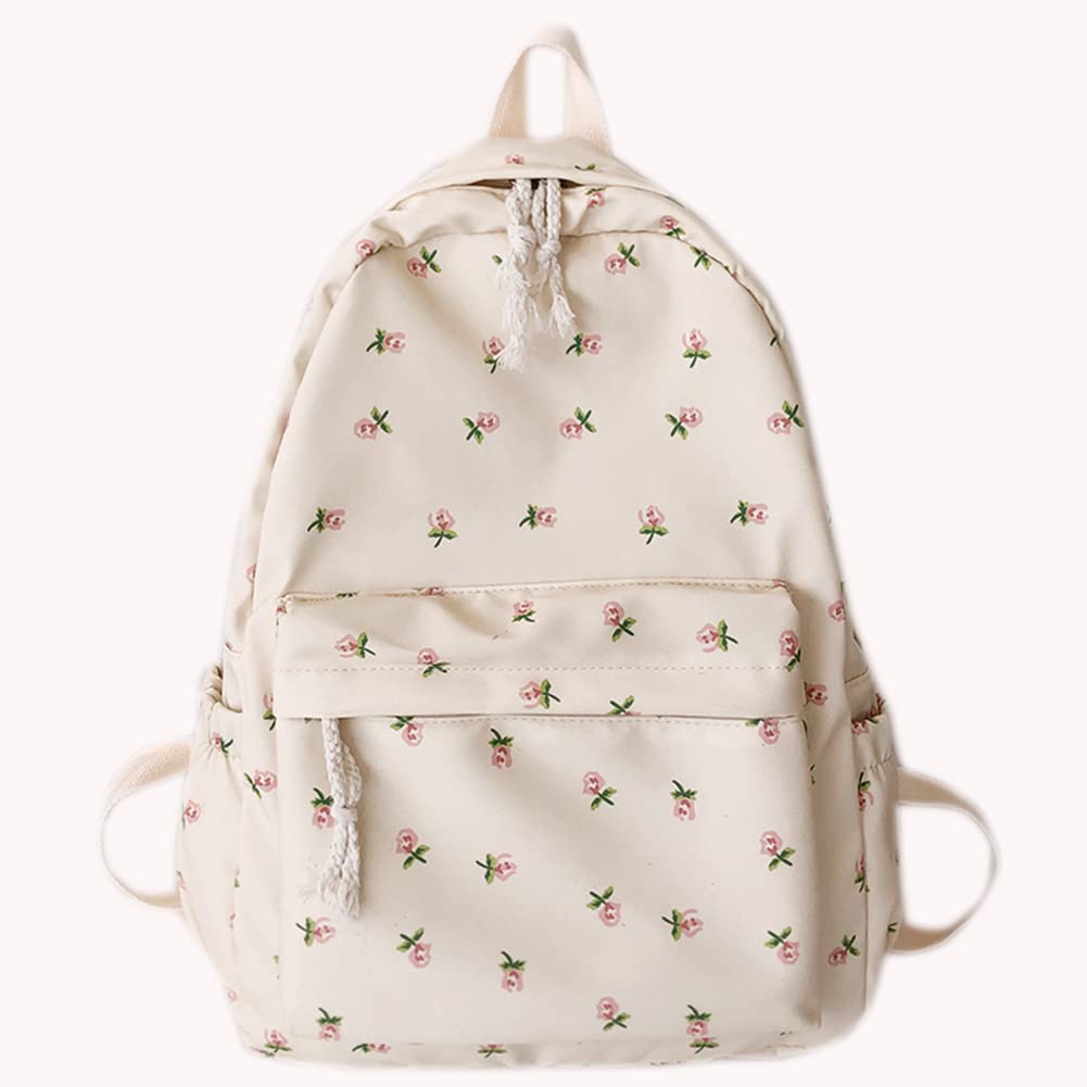 Modny plecak z nadrukiem kwiatowym, damski plecak podróżny z motywem kwiatowym, torba szkolna Preppy Bookbag, Little Flower, 12CM*7CM*7CM