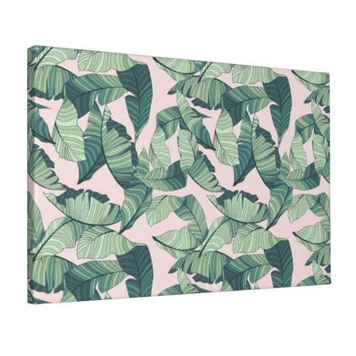 Toile murale de palmier rose OrcoW WTD 30x45 cm pour déco de chambre