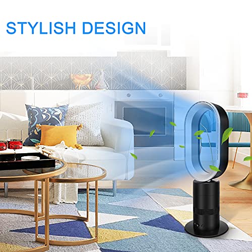 Simple Deluxe 27 Inch Bladeless Tower Fan With Timing Closure And Remote Control, Low Noise Air Circulator Floor Fan For Home And Office Use #TOP3