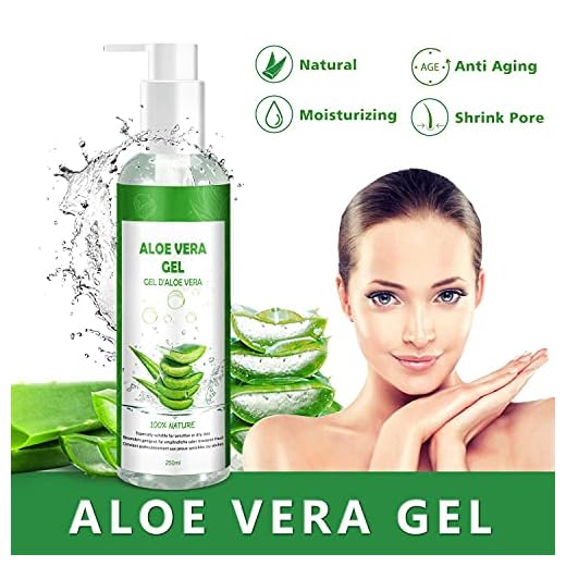 Gel de Aloe Vera 100% Puro,250 ML Aloe Vera Crema Natural,Gel Hidratante para Cara,Cabello y Cuerpo,Ideal para el Acné,Pieles Secas y Quemadas Solares,Calmante,Nutritiva y Antisensible| con Bomba…