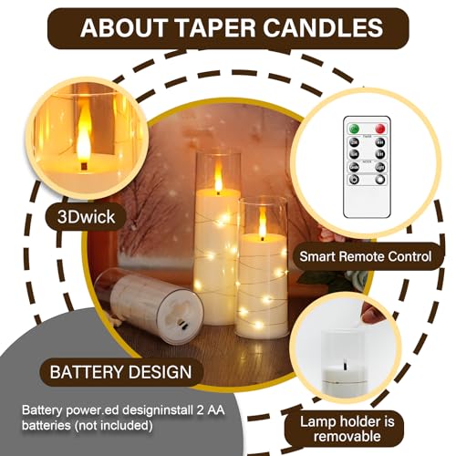 image for kakoya Flameless LED Candles with Timer 5 Pc Flickering Flameless Cand
