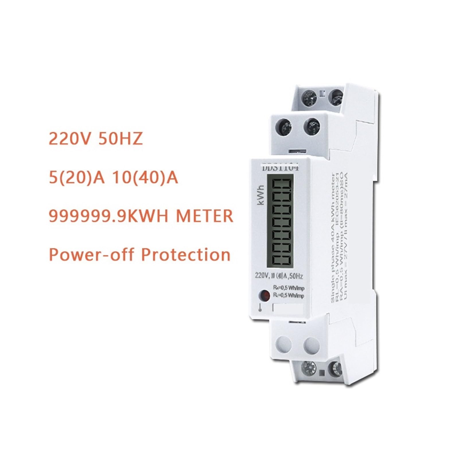 Medidor De Electricidad Doméstica 20A 40A 220V Carril DIN Consumo De Energía Electrónico Monofásico A