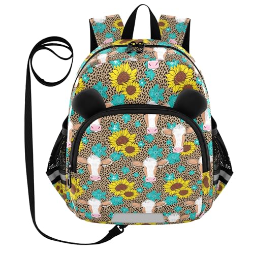 Cow Leopard Flower Toddler Backpack for Girls Boys,Preschool Kindergarten Backpack Kids Backpacks B0404912