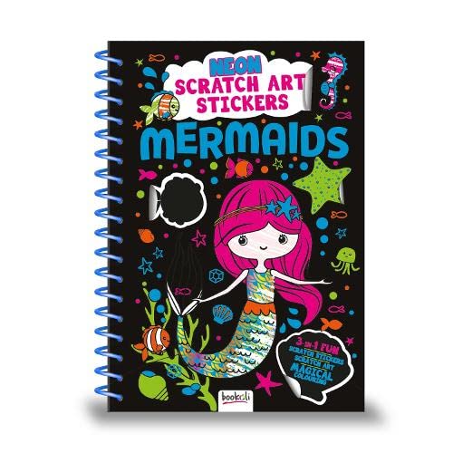 Neon Scratch Art Sticker Mermaids (Scratch Art Sticker Fun Neon
