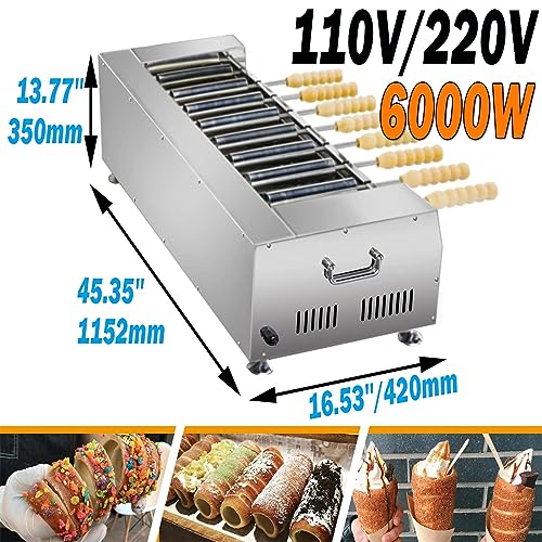 Commercial Chimney Cake Oven with 8 Baking Rollers, 6000W Electric Toaster, Adjustable Temperature 50°C~300°C, Ideal for Restaurant and Home Kitchen - Image 7