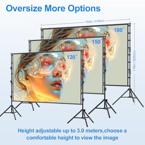 120 Inch Outdoor Projector Screen with Stand,Rear Front Projection Screen - image 5