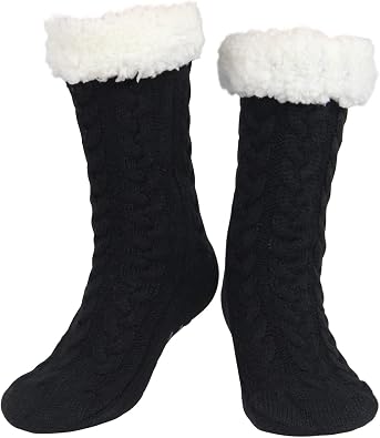 Slipper Socks for Women with Gripper Thick Fuzzy Christmas Gift | Winter, Non Slip, Warm, Cozy