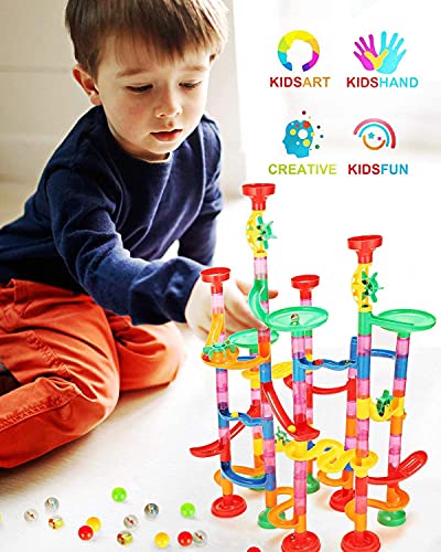 image for Ucradle Marble Run, 139 Pcs Marble Runs Toy 79PCS action pieces + 60PC