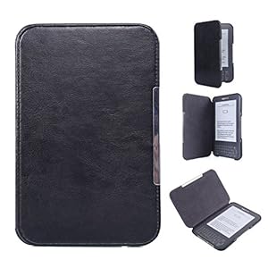 Kindle-toetsenbord – PU-leren tas voor Amazon Kindle 3e generatie (2010) met toetsenbord en 6-inch display zwart