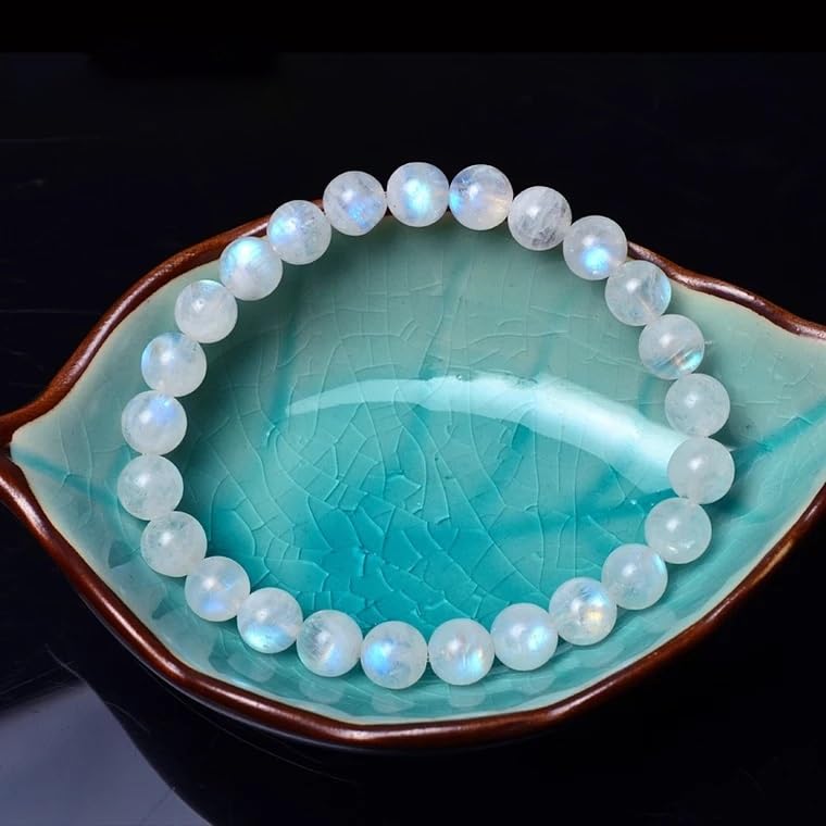 6mm Naturalny niebieski kamień księżycowy Crystal Clear Round Beads Bransoletka damska