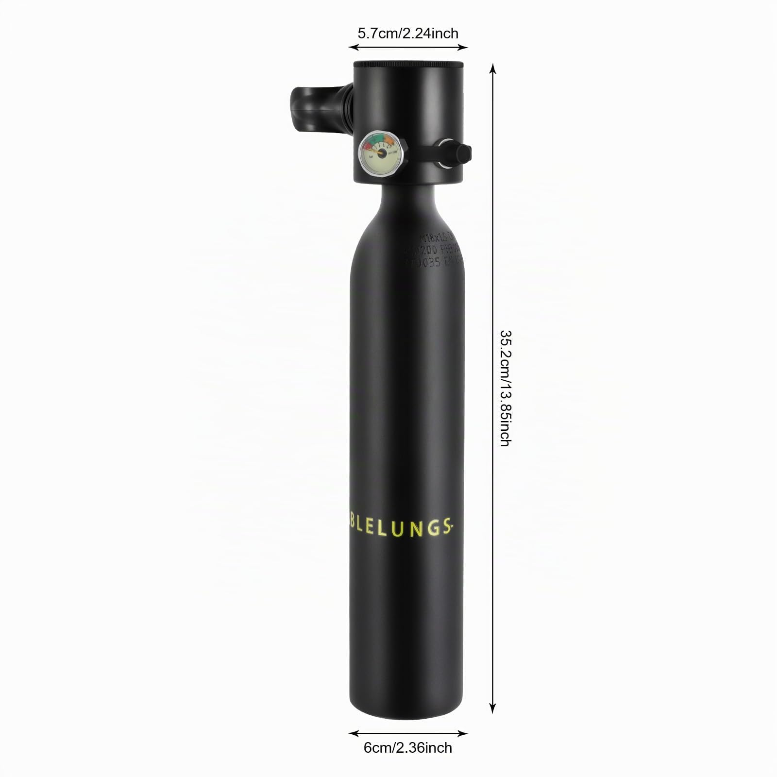 Mini Botella de Buceo 0.5L 3000psi Botella de Oxígeno para Buceo 200bar Tanque de Oxígeno Portátil Equipo de Buceo Con 5-10 Minutos de Reserva de Aire Conjunto de Buceo para Buceo de Vacaciones