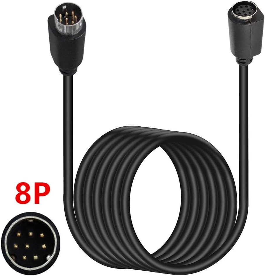 Seadream Mini Din 8 Pin Male to Female Extension Cable Mini Din 8 Core Audio/Video Extension Cable (10FT)
