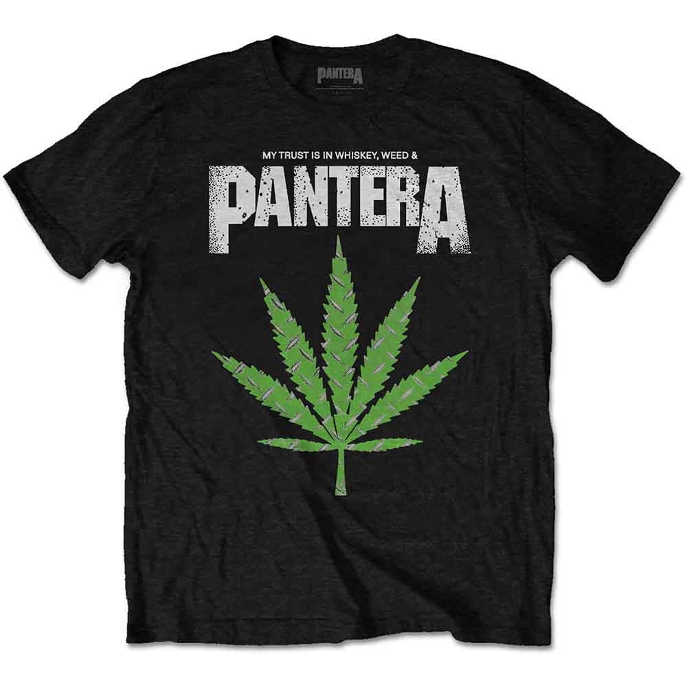 Rock Off Officially Licensed Products Men's Black Pantera Whiskey 'N Weed Official Tee T-Shirt Unisex (Medium)