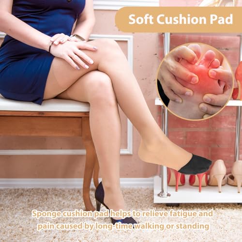 Image of YUXIANLB Ball of Foot Cushion Socks, Women's Toe Cover with Padding, Toe Topper Socks