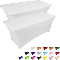 Vista 22 de IVAPUPU - Mantel de elastano para mesas rectangulares, ajustado, elástico, lavable, protector de mesa para eventos, fiestas, bodas, cócteles, Negro