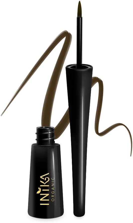 INIKA Organic Brown Liquid Eyeliner, 0.12 OZ