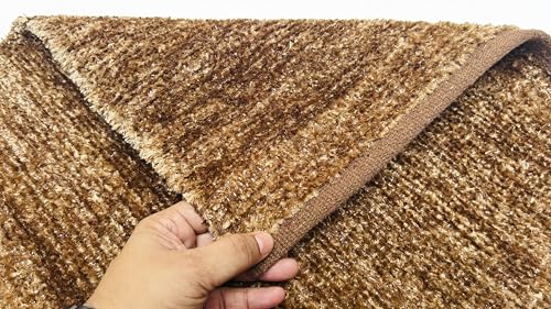 Image of House2Home Feather Cotton Blend Door Mat | 2Pc. Combo | 50x80cm | Side Binding - Available in 8 Colors (Camel)