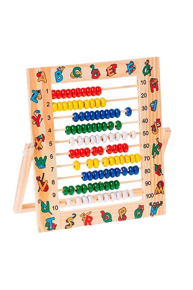 Okul öncesi ve 1. sınıf için naturel desenli ahşap abaküs, 1 adet