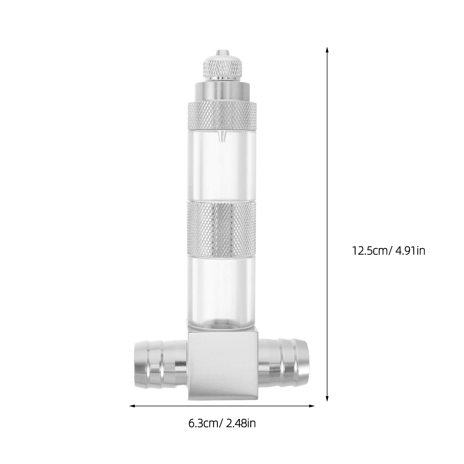 Difusor de Co2 Externo en Línea para Acuario de 16 Mm con Contador de Burbujas y Válvula de Retención, Accesorio de Acero Inoxidable y Acrílico para Plantas Acuáticas de Agua