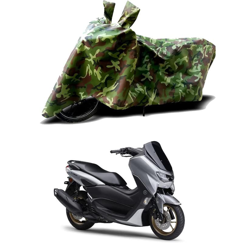 Image of 100% Water Resistant Bike Scooty Two Wheeler Body Cover Compatible for Yamaha NMax 155 BS6 /UV-Rays /Heat Protection /Birds Dropping /Scratchproof /Dust Proof /Waterproof /All Varient[Green MJ]