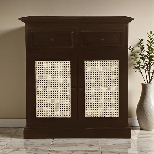 Image of The Attic Ardenwood Classic Cane Door Sideboard,Wooden Sideboard Cabinet, Cane Door Sideboard, Walnut Cane