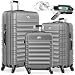 KESSER® 3tlg. Hartschalenkofferset Hartschalenkoffer Reisekoffer Set Reisekofferset Trolley Koffer 4 Rollen ABS-Hartschale Teleskopgriff Inkl. Kofferwaage + Gepäckanhänger Rollkoffer Schloss, M-L-XL