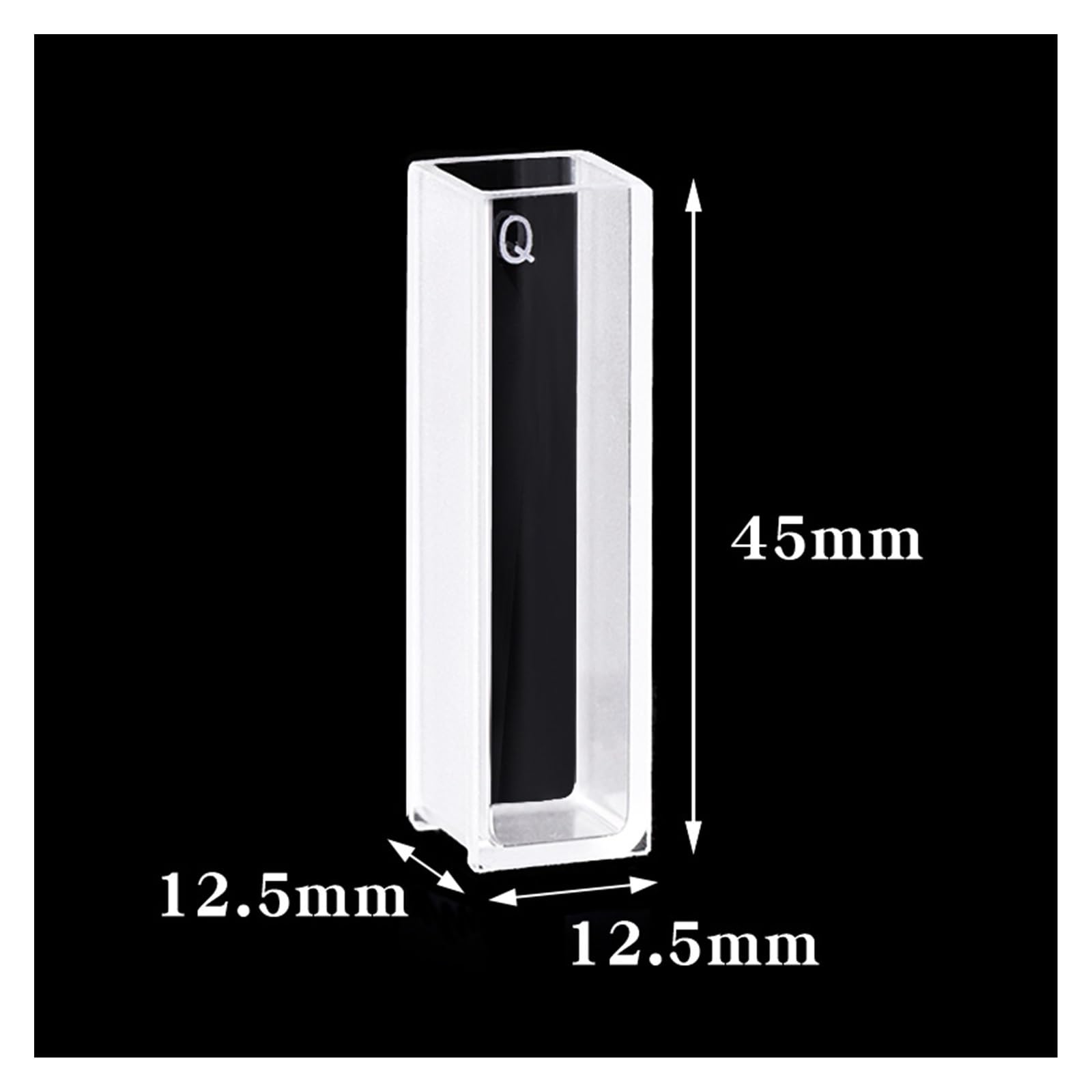 Cuvette al quarzo da 2 pezzi 3,5 ml con coperchio e lunghezza del percorso di 10 mm for laboratorio spettrofotometro