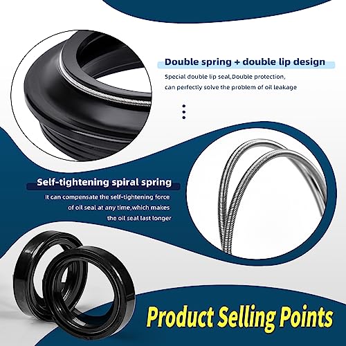 Image of 45mm Fork Seals Kit For honda GL1800 Gold wing 2001-2017 VTX1800 02-08 GL1500C / CD /CF /CT 97-03 CRF1000L Africa -Twin CBR600RR CBR900RR VT1300CX CR125R CR250R CR500R 45mm X 57mm X 11mm
