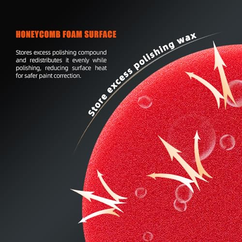 Image of SPTA Red T10 Mini Ultra-Fine Finishing Foam Polishing Pads, 5Pcs 2inch /50mm Sponge Polishing Buffing Pads, Car Foam Detail Polishing Pad Kit for Car Detail Polishing, Small Area Polishing -FPTSS2R