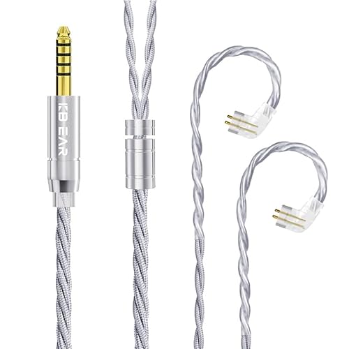 【KBEAR-ST20】Yinyoo QDC4.4mm 5N リケーブル 単結晶銅銀メッキ混合合金 4.4mm OFCシ一ルド銀メッキOCC混合合金ゲ一プル qdc イヤホンアップグレードケーブル 22AWG太線径 音質向上 交換ケーブル 航空アルミニウム