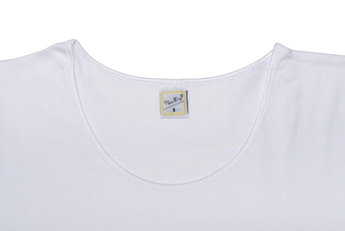 New Day intimo eccezionale – Pack de 3 Camisetas Interiores para Mujer de Manga Corta en algodón cálido (Encaje de macramé o Ribete Satinado), Made in Italy