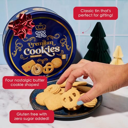 image for ChocZero Keto Butter Cookies - Sugar Free Danish Shortbread Gift - Glu