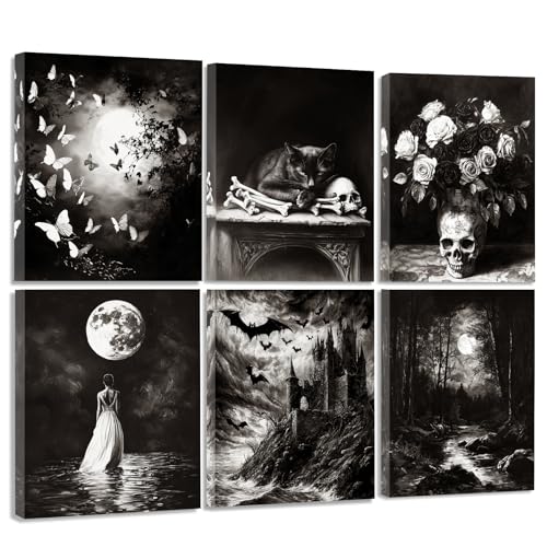 Framed Dark Academia Wall Art, Victorian Gothic Wall Art, Creepy