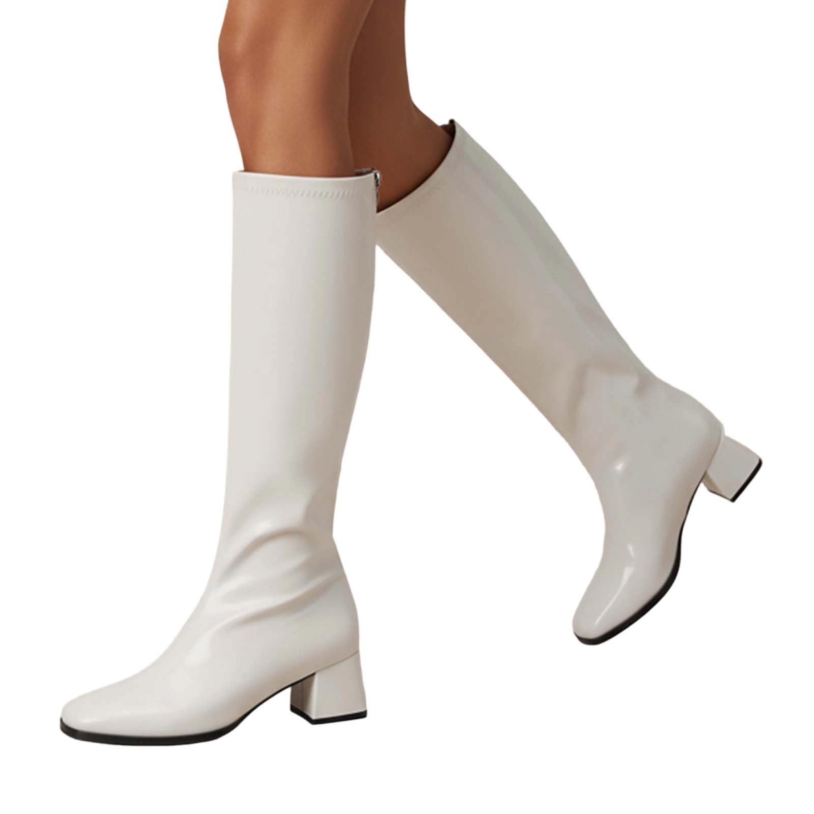Generisch Botas de media altura 2027 con tacón de bloque estilo equitación, elegantes y cómodas, con suela deslizante, para uso diario y actividades al aire libre.