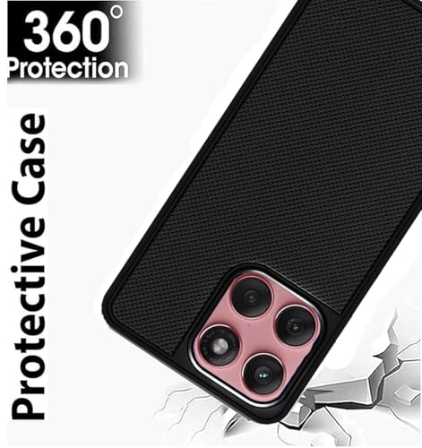 Image of Back Cover Case Compatible for Motorola Edge 60 Stylus (Textured Grip Design | Camera Protetion | Slim and Light Weight | Soft Touch and Feel | Black)