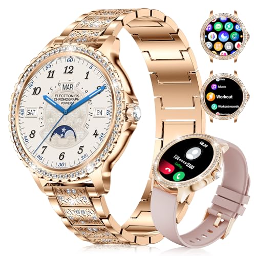 Smartwatch da 1.32 rotondo touch screen con funzione telefono fitness tracker 120+modalità mestruale Diamond Smart Watch per iOS Android donna