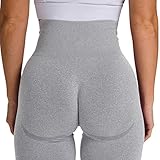 Gruwkue Shorts zum Anheben des Hinterns | Nahtlose Damen-Leggings mit hoher Taille,Nahtlose hoch taillierte Bauchkontrolle, die sportliche Gym-Yoga-Hose für das Training abnimmt