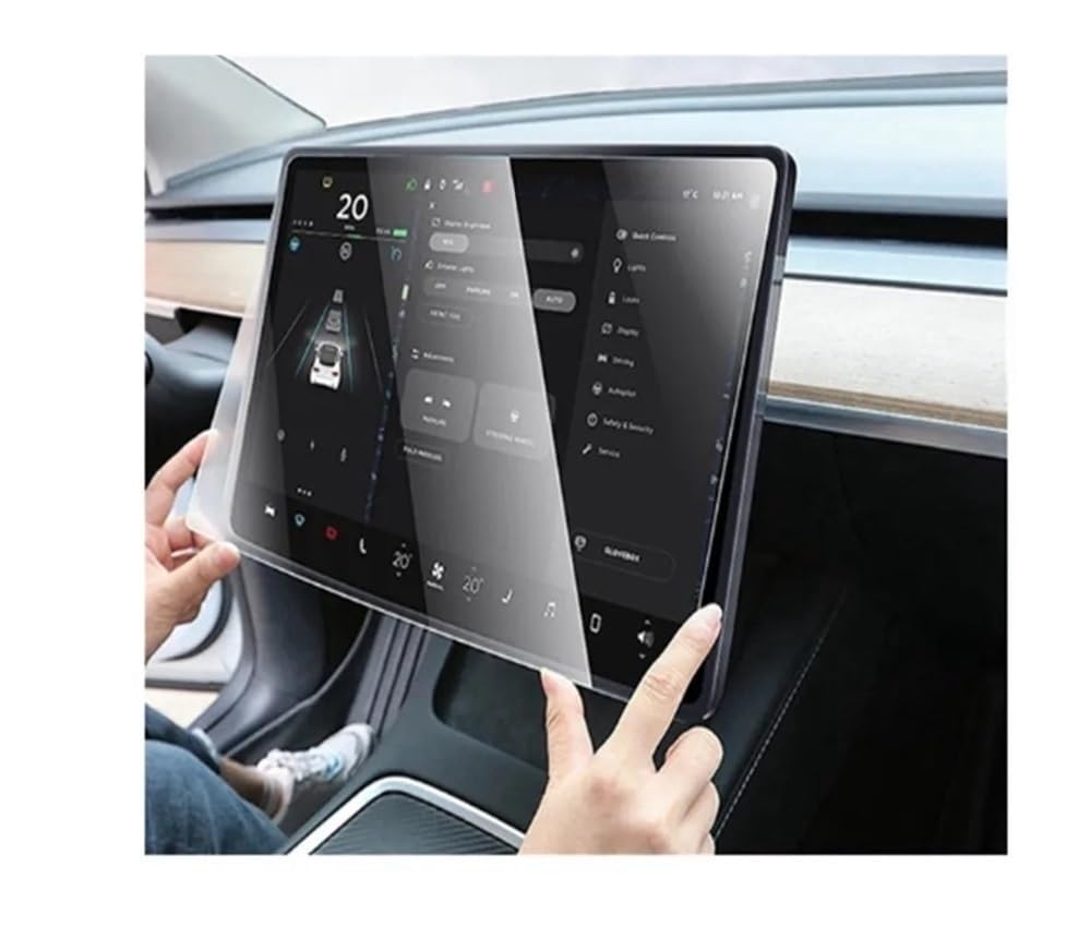 Film navigation protection d'écran verre trempé compatible Model 3 et Model Y 21-23