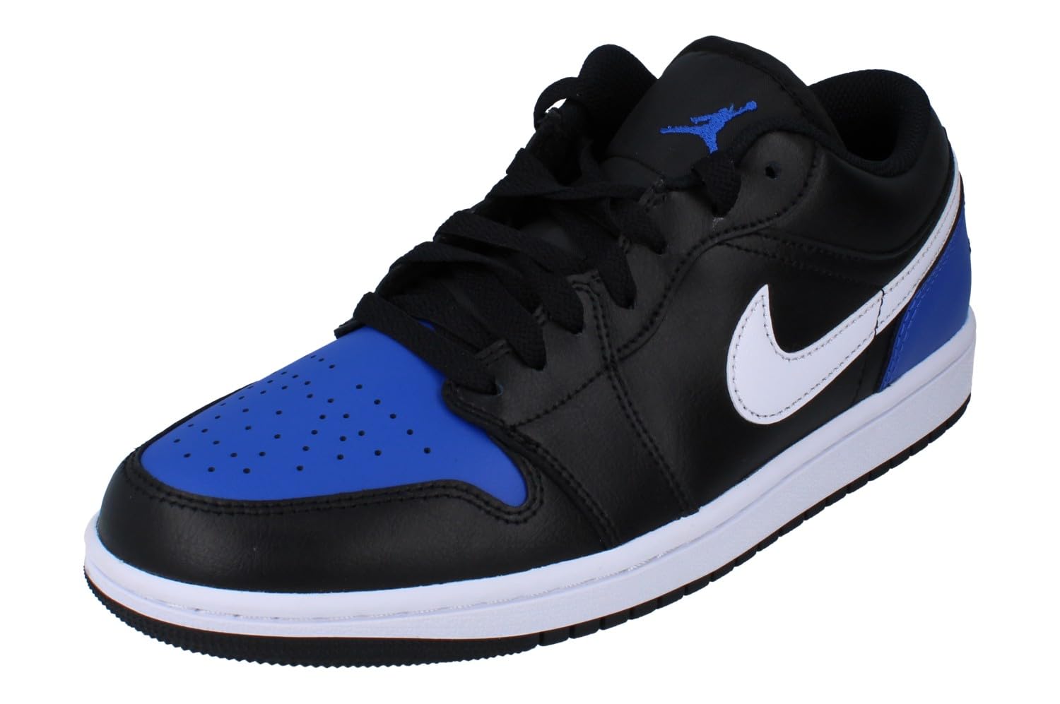 Nike Men's Air Jordan 1 Low Sneaker 10 Wide Black White Game Royal 042