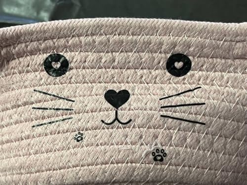 Aufbewahrungskorb aus Baumwollgewebe, Katzen-Aufbewahrungsbox aus Baumwolle, Waschekorb Geflochten Kinder Katze, Zur Aufbewahrung Geeignet Spielzeugkorb für Handtücher, Decken, Spielzeug, Kleidung