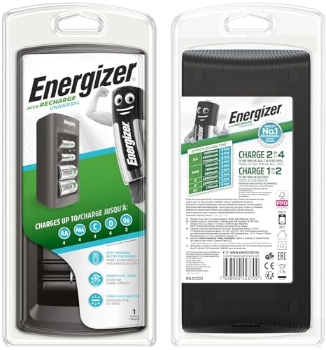 Chargeur universel Energizer pour remplacer les piles jetables AA AAA C D 9V